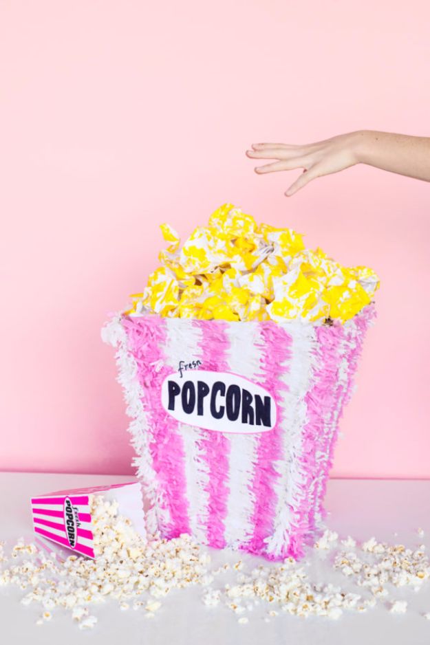 DIY Backyard Party Decor - DIY Popcorn Piñata - Cool Ideas for Decorations for Parties - Easy and Cheap Crafts for Summer Barbecues and Family Get Togethers, Swimming and Pool Party Fun - Step by Step Tutorials For Banners, Table Decor, Serving Ideas and Mason Jar Crafts r