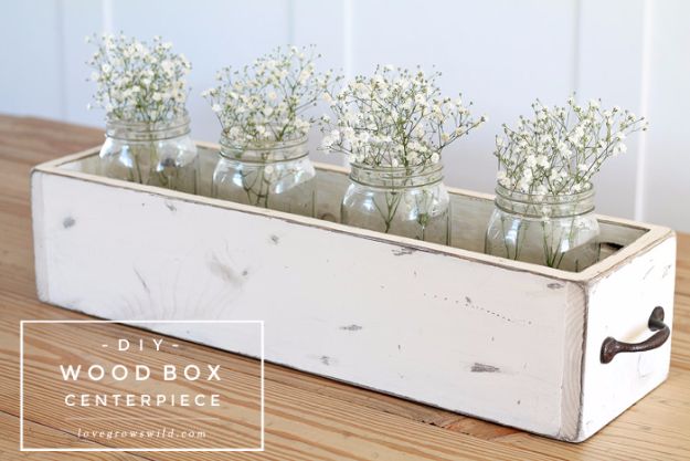 Best Country Crafts For The Home - DIY Wood Box Centerpiece - Cool and Easy DIY Craft Projects for Home Decor, Dollar Store Gifts, Furniture and Kitchen Accessories - Creative Wall Art Ideas, Rustic and Farmhouse Looks, Shabby Chic and Vintage Decor To Make and Sell 