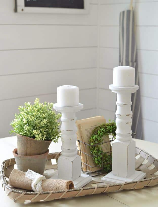 Best Country Crafts For The Home - Easy DIY Farmhouse Candlesticks - Cool and Easy DIY Craft Projects for Home Decor, Dollar Store Gifts, Furniture and Kitchen Accessories - Creative Wall Art Ideas, Rustic and Farmhouse Looks, Shabby Chic and Vintage Decor To Make and Sell 