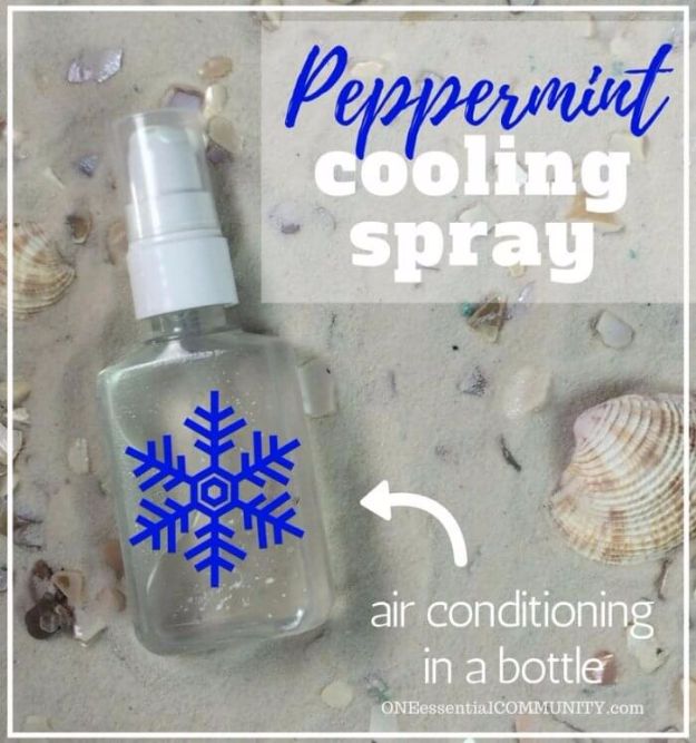 DIY Hacks for Summer - Homemade Peppermint Cooling Spray - Easy Projects to Try This Summer To Get Organized, Spend Time Outdoors, Play With The Kids, Stay Cool In The Heat - Tips and Tricks to Make Summertime Awesome - Crafts and Home Decor by DIY JOY 