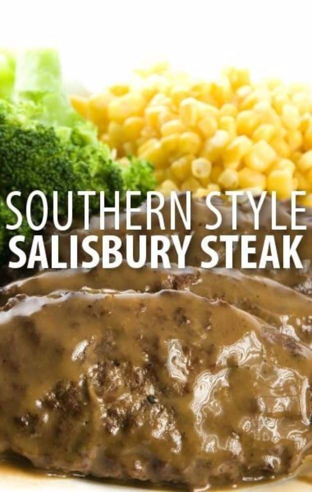 Best Country Cooking Recipes - Homemade Southern Style Salisbury Steak - Easy Recipes for Country Food Like Chicken Fried Steak, Fried Green Tomatoes, Southern Gravy, Breads and Biscuits, Casseroles and More - Breakfast, Lunch and Dinner Recipe Ideas for Families and Feeding A Crowd - Step by Step Instructions for Making Homestyle Dips, Snacks, Desserts #recipes