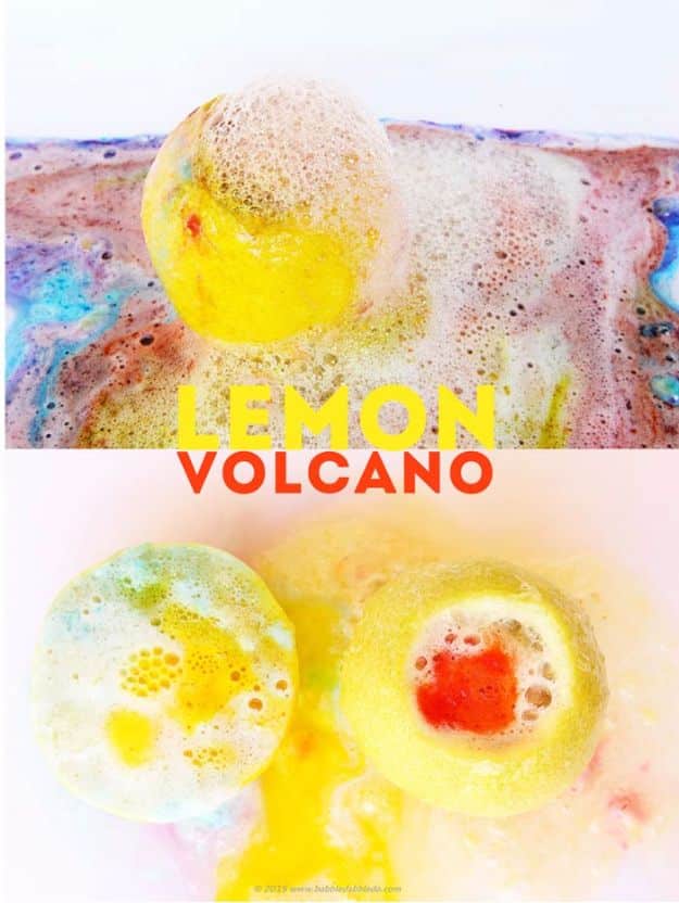 DIY Stem and Science Ideas for Kids and Teens - Lemon Volcano - Fun and Easy Do It Yourself Projects and Crafts Using Math, Electronics, Engineering Concepts and Basic Building Skills - Creatve and Cool Project Tutorials For Kids To Make At Home This Summer - Boys, Girls and Teenagers Have Fun Making Room Decor, Experiments and Playtime STEM Fun #stem #diyideas #stemideas #kidscrafts