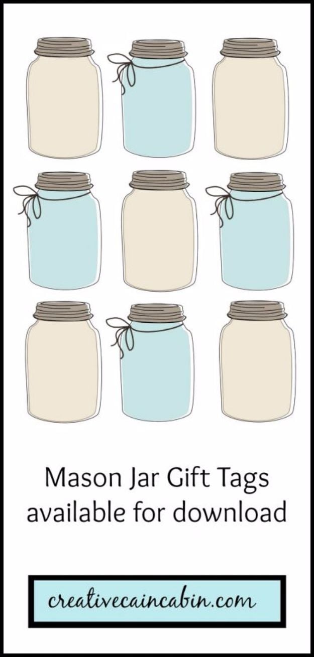  Free Printables for Mason Jars - Mason Jar Gift Tags - Best Ideas for Tags and Printable Clip Art for Fun Mason Jar Gifts and Organization#masonjar #crafts #printables