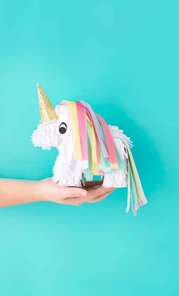 DIY Backyard Party Decor - Miniature Unicorn Piñata - Cool Ideas for Decorations for Parties - Easy and Cheap Crafts for Summer Barbecues and Family Get Togethers, Swimming and Pool Party Fun - Step by Step Tutorials For Banners, Table Decor, Serving Ideas and Mason Jar Crafts r