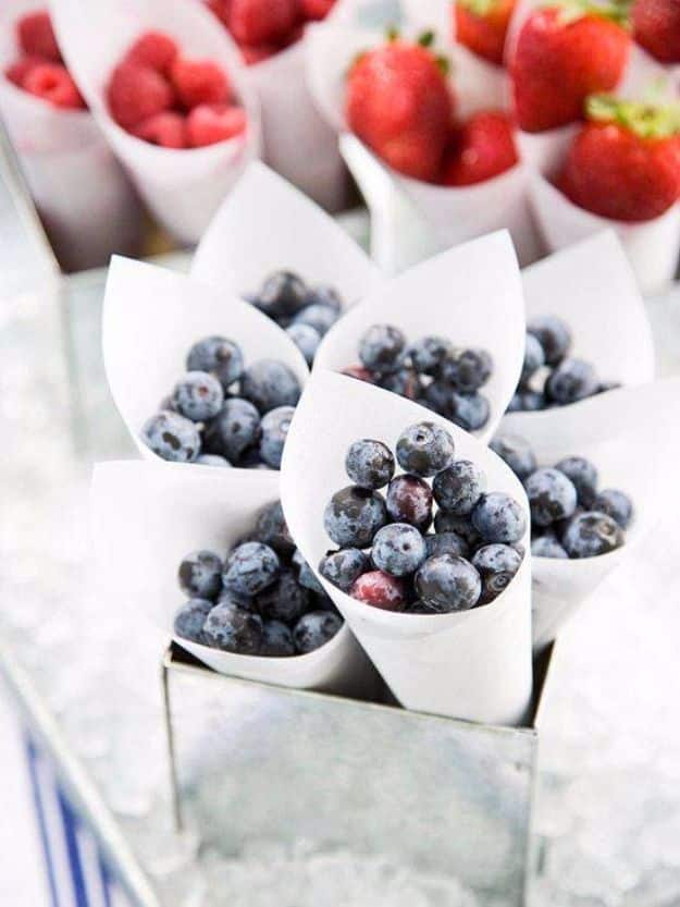 DIY Hacks for Summer - Parchment Paper Mini Cones For Summer Berries - Easy Projects to Try This Summer To Get Organized, Spend Time Outdoors, Play With The Kids, Stay Cool In The Heat - Tips and Tricks to Make Summertime Awesome - Crafts and Home Decor by DIY JOY 