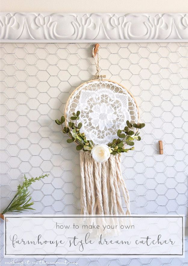Best Country Crafts For The Home - Rustic Farmhouse Style Dreamcatcher - Cool and Easy DIY Craft Projects for Home Decor, Dollar Store Gifts, Furniture and Kitchen Accessories - Creative Wall Art Ideas, Rustic and Farmhouse Looks, Shabby Chic and Vintage Decor To Make and Sell 
