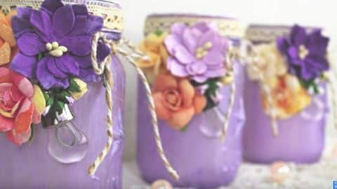 Don’t You Love The Way She Adorns These Mason Jars? She Does Something Besides Adding Embellishments | DIY Joy Projects and Crafts Ideas