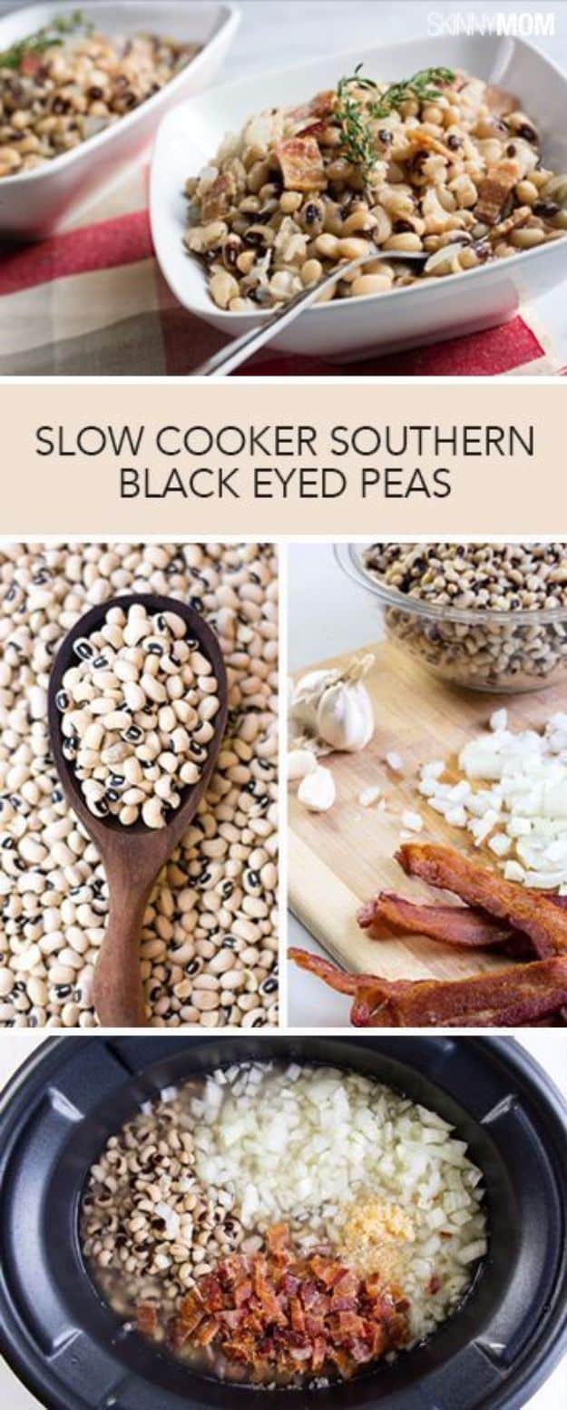 Best Country Cooking Recipes - Slow Cooker Southern Black Eyed Peas - Easy Recipes for Country Food Like Chicken Fried Steak, Fried Green Tomatoes, Southern Gravy, Breads and Biscuits, Casseroles and More - Breakfast, Lunch and Dinner Recipe Ideas for Families and Feeding A Crowd - Step by Step Instructions for Making Homestyle Dips, Snacks, Desserts #recipes