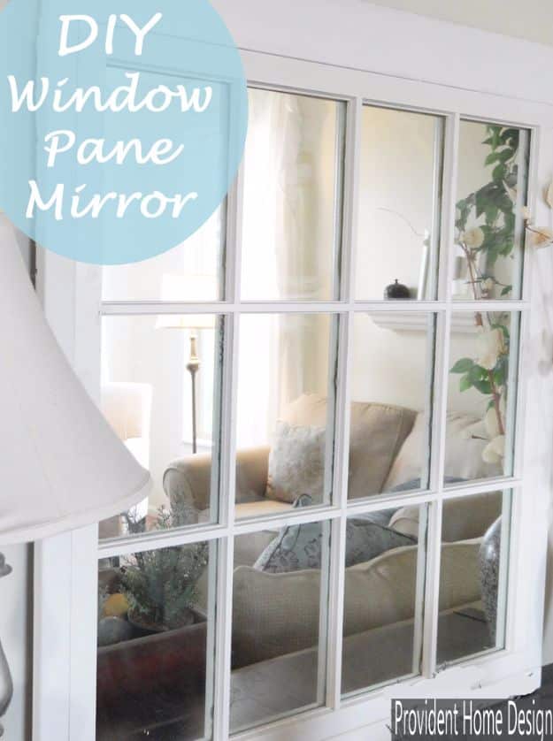 DIY Ideas With Old Windows - Window Pane Mirror - Rustic Farmhouse Decor Tutorials and Projects Made With An Old Window - Easy Vintage Shelving, Coffee Table, Towel Hook, Wall Art, Picture Frames and Home Decor for Kitchen, Living Room and Bathroom - Creative Country Crafts, Seating, Furniture, Patio Decor and Rustic Wall Art and Accessories to Make and Sell 