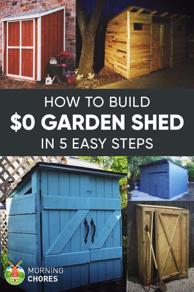 DIY Storage Sheds and Plans - $0 Garden Shed - Cool and Easy Storage Shed Makeovers, Cheap Ideas to Build This Weekend, Basic Woodworking Projects to Add Extra Storage Space to Your Home or Small Backyard - How To Build A Shed With Pallets - Step by Step Tutorials and Instructions #storageideas #diyideas #diyhome