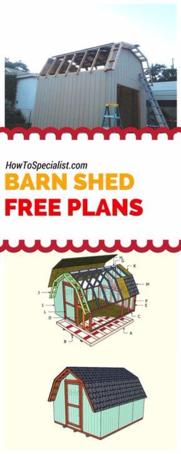 DIY Storage Sheds and Plans - 10x16 Barn Shed Plans - Cool and Easy Storage Shed Makeovers, Cheap Ideas to Build This Weekend, Basic Woodworking Projects to Add Extra Storage Space to Your Home or Small Backyard - How To Build A Shed With Pallets - Step by Step Tutorials and Instructions #storageideas #diyideas #diyhome