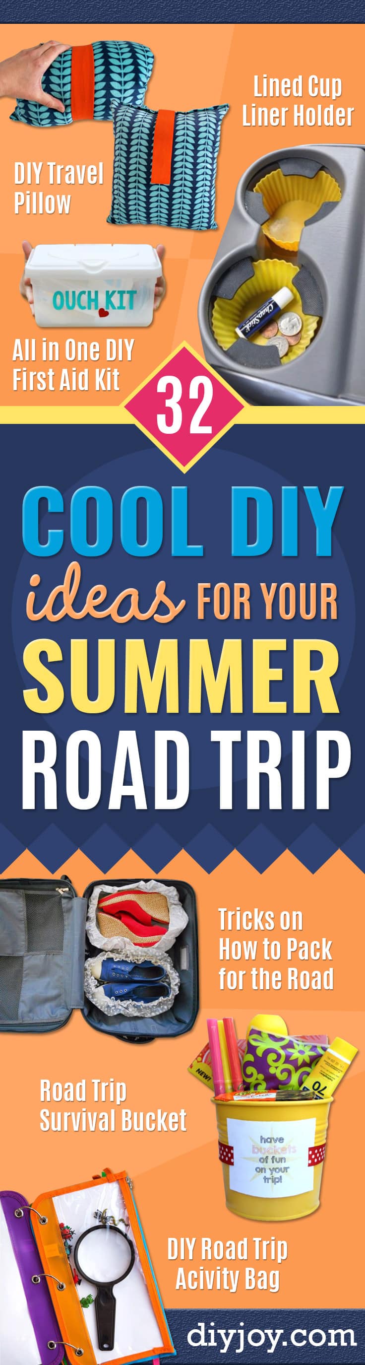 Best DIY Ideas for a Summer Road Trip - Road Trip Snacks - Cool Crafts and Easy Projects to Make For Road Trips in the Car - Fun Crafts to Make for Vacation - Creative Ideas for Making Cheap Travel Ideas With Creative Money Saving Tips