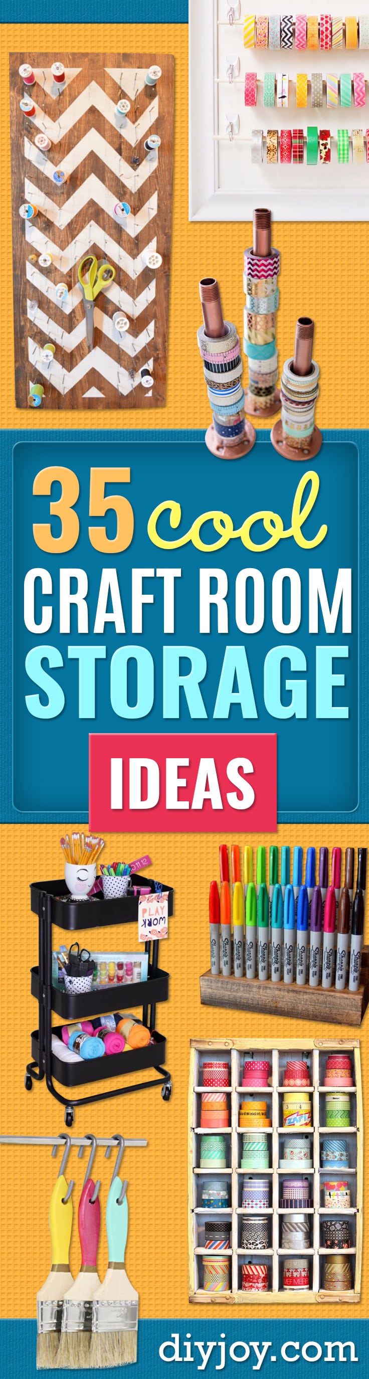 DIY Craft Room Storage Ideas and Craft Room Organization Projects - Cool Ideas for Do It Yourself Craft Storage, Craft Room Decor and Organizing Project Ideas - fabric, paper, pens, creative tools, crafts supplies, shelves and sewing notions 