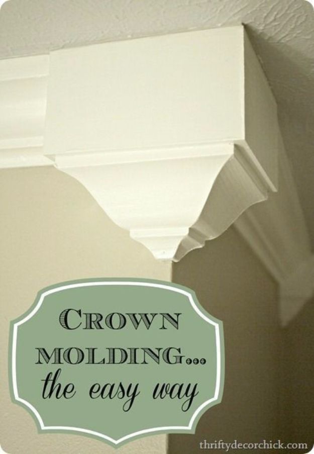 DIY Home Improvement Projects On A Budget - Add Crown Molding - Cool Home Improvement Hacks, Easy and Cheap Do It Yourself Tutorials for Updating and Renovating Your House - Home Decor Tips and Tricks, Remodeling and Decorating Hacks - DIY Projects 