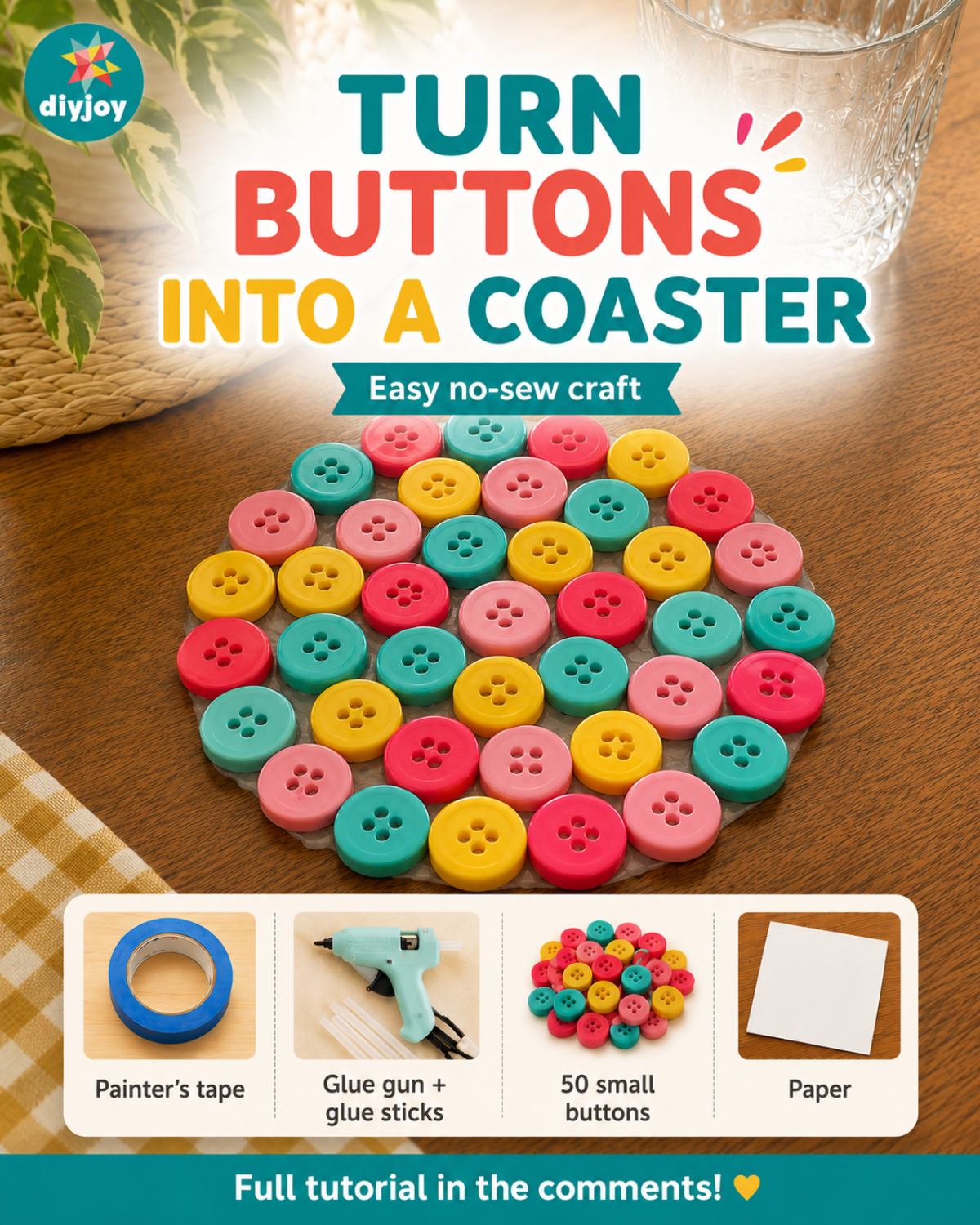 DIY Button Coaster Tutorial