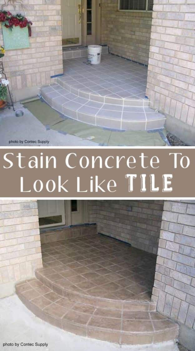 DIY Home Improvement Projects On A Budget - Concrete Floor Stain - Cool Home Improvement Hacks, Easy and Cheap Do It Yourself Tutorials for Updating and Renovating Your House - Home Decor Tips and Tricks, Remodeling and Decorating Hacks - DIY Projects 