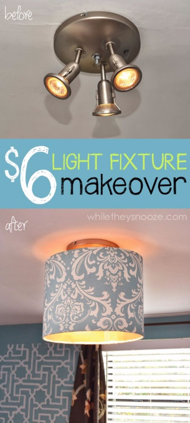 DIY Home Improvement Projects On A Budget - Cover An Ugly Light Fixture - Cool Home Improvement Hacks, Easy and Cheap Do It Yourself Tutorials for Updating and Renovating Your House - Home Decor Tips and Tricks, Remodeling and Decorating Hacks - DIY Projects 