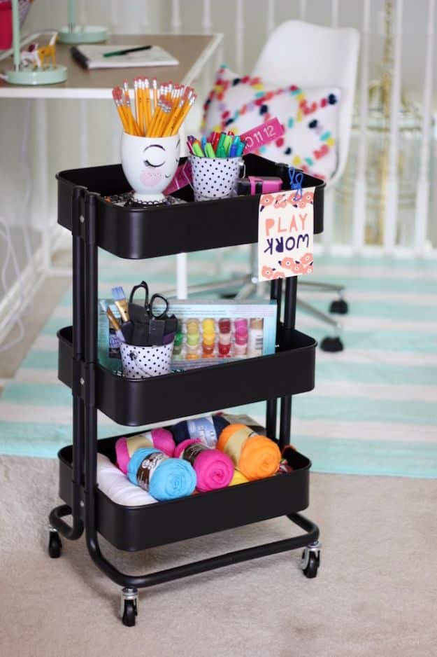 DIY Craft Room Storage Ideas and Craft Room Organization Projects - Craft Supplies Caddy - Cool Ideas for Do It Yourself Craft Storage, Craft Room Decor and Organizing Project Ideas - fabric, paper, pens, creative tools, crafts supplies, shelves and sewing notions #diyideas #craftroom