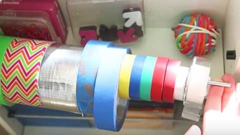 Her Craft Room Was A Mess. She Started By Putting Ribbons And Tape On A Dowel But What She Did Next Is Genius! | DIY Joy Projects and Crafts Ideas