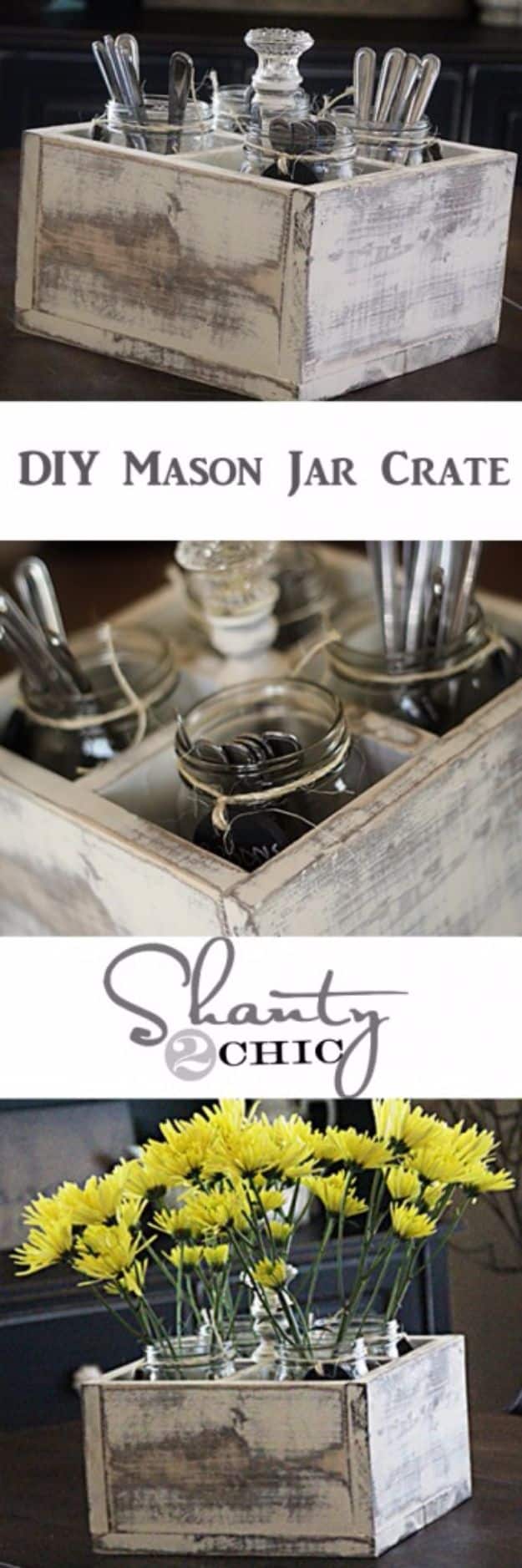 Country Crafts to Make And Sell - DIY Mason Jar Crate - Easy DIY Home Decor and Rustic Craft Ideas - Step by Step Farmhouse Decor To Make and Sell on Etsy and at Craft Fairs - Tutorials and Instructions for Creative Ways to Make Money - Best Vintage Farmhouse DIY For Living Room, Bedroom, Walls and Gifts #craftstosell #countrycrafts #etsyideas