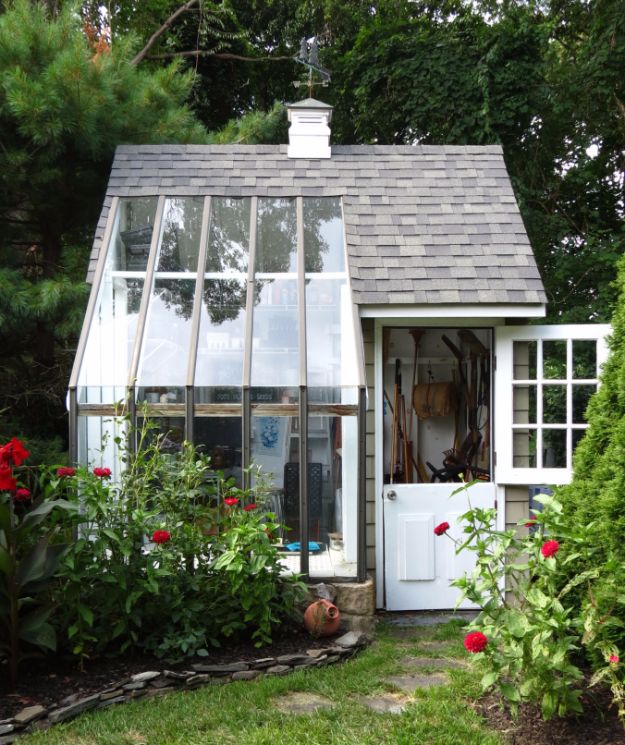 DIY Storage Sheds and Plans - DIY Multifunctional Potting Shed - Cool and Easy Storage Shed Makeovers, Cheap Ideas to Build This Weekend, Basic Woodworking Projects to Add Extra Storage Space to Your Home or Small Backyard - How To Build A Shed With Pallets - Step by Step Tutorials and Instructions #storageideas #diyideas #diyhome