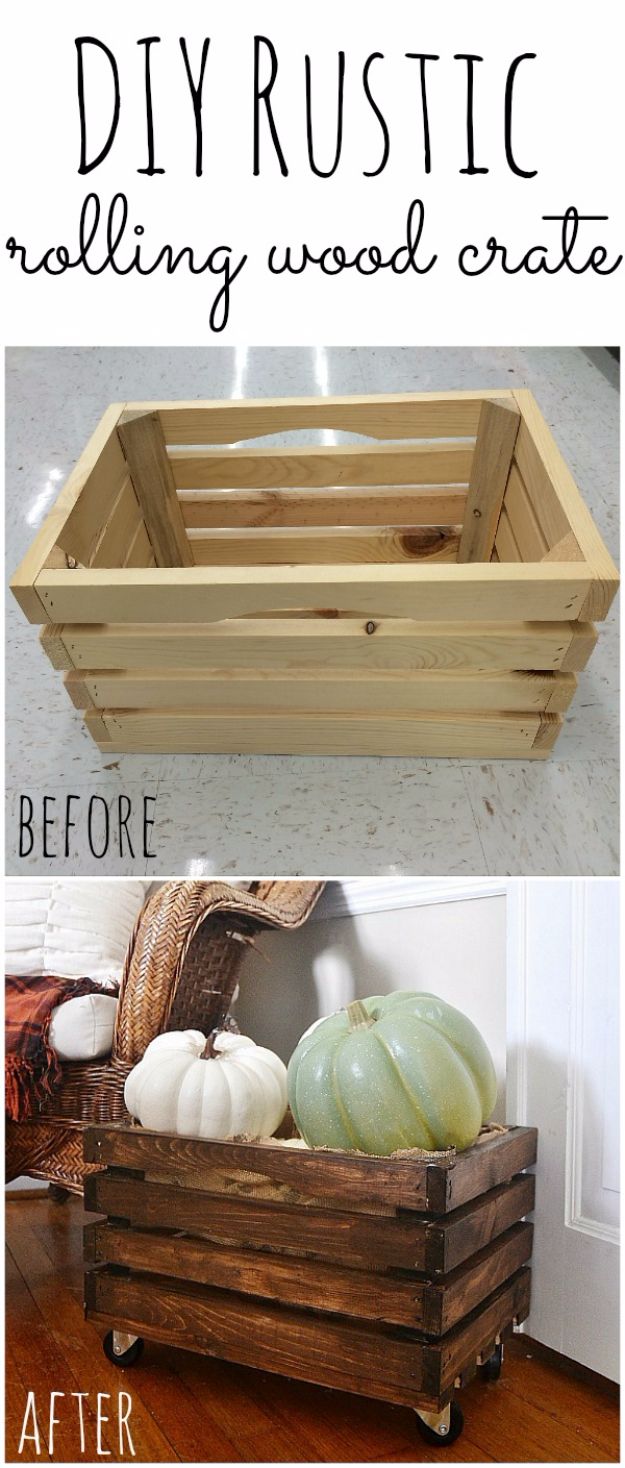 Country Crafts to Make And Sell - DIY Rolling Wood Crate - Easy DIY Home Decor and Rustic Craft Ideas - Step by Step Farmhouse Decor To Make and Sell on Etsy and at Craft Fairs - Tutorials and Instructions for Creative Ways to Make Money - Best Vintage Farmhouse DIY For Living Room, Bedroom, Walls and Gifts #craftstosell #countrycrafts #etsyideas