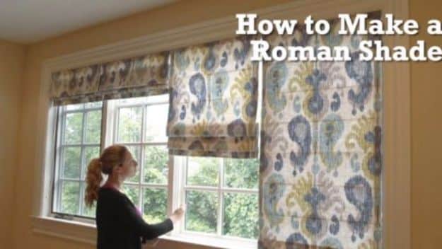 DIY Home Improvement Projects On A Budget - DIY Roman Shade - Cool Home Improvement Hacks, Easy and Cheap Do It Yourself Tutorials for Updating and Renovating Your House - Home Decor Tips and Tricks, Remodeling and Decorating Hacks - DIY Projects 