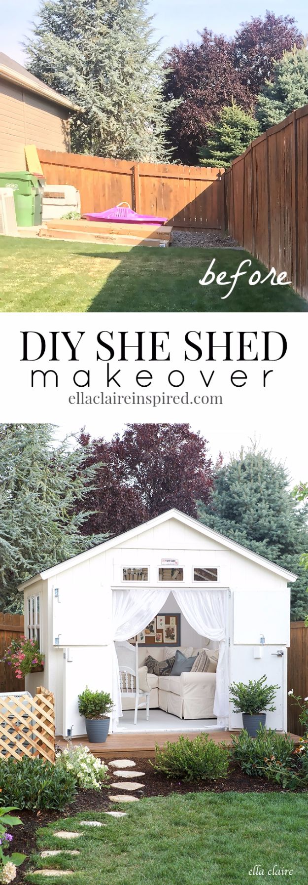 DIY Storage Sheds and Plans - DIY SHE Shed Makeover - Cool and Easy Storage Shed Makeovers, Cheap Ideas to Build This Weekend, Basic Woodworking Projects to Add Extra Storage Space to Your Home or Small Backyard - How To Build A Shed With Pallets - Step by Step Tutorials and Instructions #storageideas #diyideas #diyhome