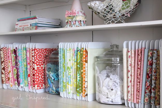 DIY Craft Room Storage Ideas and Craft Room Organization Projects - Fabric Storage - Cool Ideas for Do It Yourself Craft Storage, Craft Room Decor and Organizing Project Ideas - fabric, paper, pens, creative tools, crafts supplies, shelves and sewing notions #diyideas #craftroom