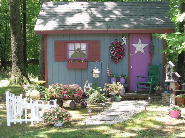 DIY Storage Sheds and Plans - Fairy Tale Style Shed - Cool and Easy Storage Shed Makeovers, Cheap Ideas to Build This Weekend, Basic Woodworking Projects to Add Extra Storage Space to Your Home or Small Backyard - How To Build A Shed With Pallets - Step by Step Tutorials and Instructions #storageideas #diyideas #diyhome