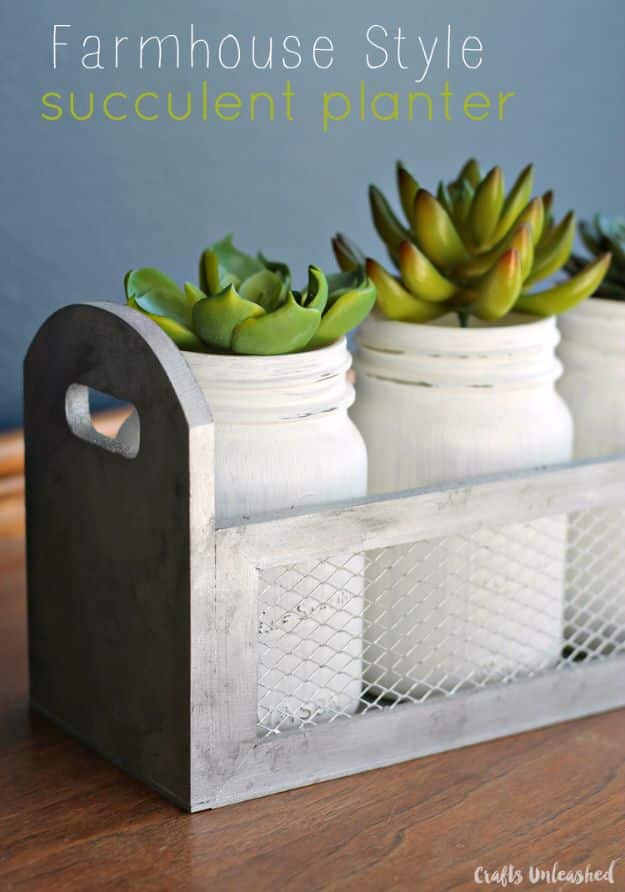 Country Crafts to Make And Sell - Farmhouse Style DIY Succulent Planter Box - Easy DIY Home Decor and Rustic Craft Ideas - Step by Step Farmhouse Decor To Make and Sell on Etsy and at Craft Fairs - Tutorials and Instructions for Creative Ways to Make Money - Best Vintage Farmhouse DIY For Living Room, Bedroom, Walls and Gifts 