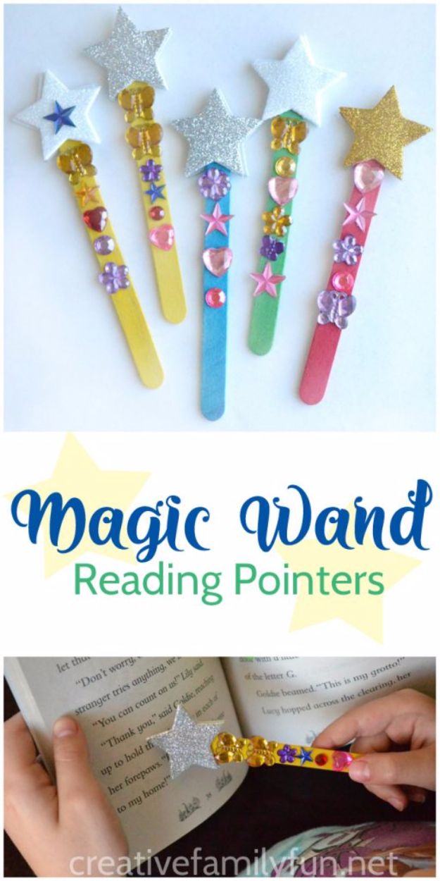 DIY Projects for Readers - Magic Wand Reading Pointers - Book Storage, Bookmarks, Cool Bookshelves, Creative Projects Made With Books and For Book Lovers - Reading Lights, Bedside Table Ideas - Easy Crafts and DIY Ideas by DIY JOY 