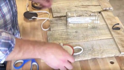 He Uses Pallet Wood And A Mason Jar To Make An Amazing Item For His Decor That You’re Gonna Want! | DIY Joy Projects and Crafts Ideas