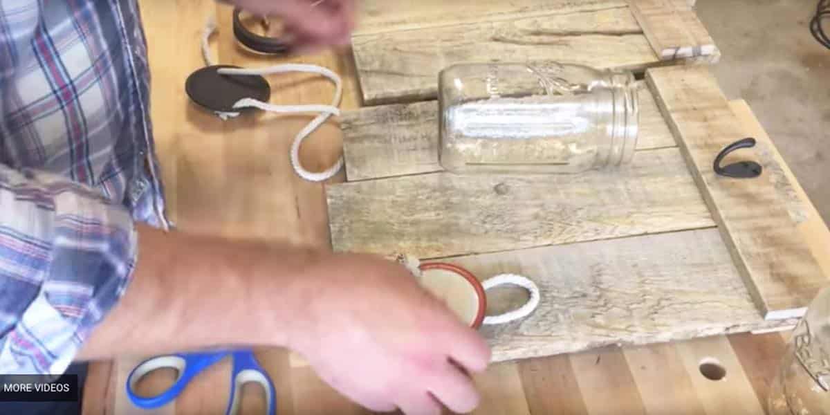 He Uses Pallet Wood And A Mason Jar To Make An Amazing Item For His Decor That You’re Gonna Want! | DIY Joy Projects and Crafts Ideas