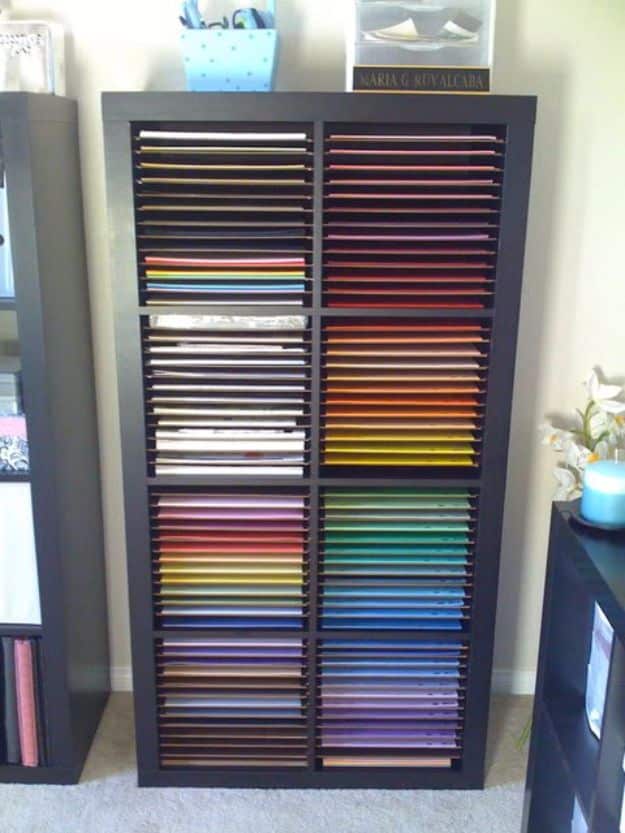 DIY Craft Room Storage Ideas and Craft Room Organization Projects - Paper Bookcase - Cool Ideas for Do It Yourself Craft Storage, Craft Room Decor and Organizing Project Ideas - fabric, paper, pens, creative tools, crafts supplies, shelves and sewing notions #diyideas #craftroom