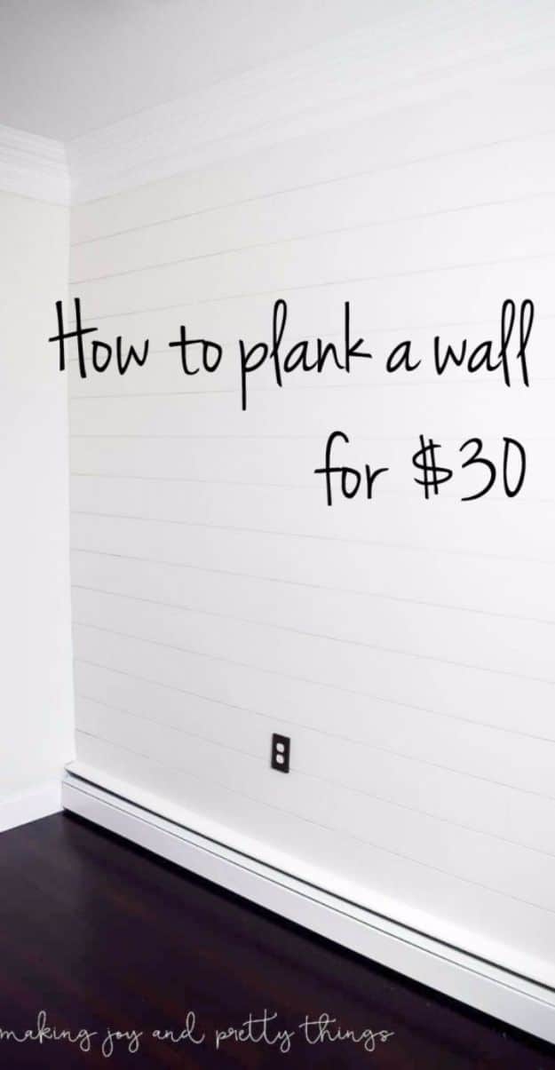 DIY Remodeling Hacks - Plank a Wall for $30 - Quick and Easy Home Repair Tips and Tricks - Cool Hacks for DIY Home Improvement Ideas - Cheap Ways To Fix Bathroom, Bedroom, Kitchen, Outdoor, Living Room and Lighting - Creative Renovation on A Budget - DIY Projects and Crafts by DIY JOY #remodeling #homeimprovement #diy #hacks