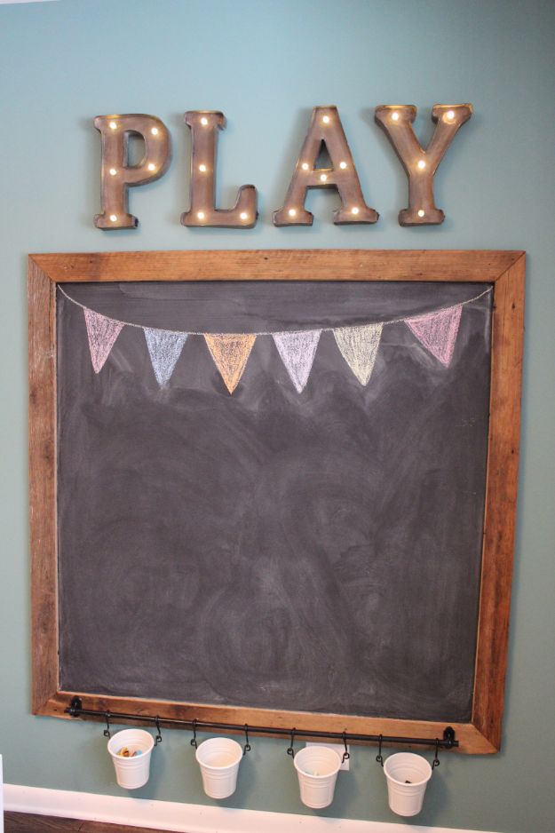 DIY Playroom Ideas and Furniture - Playroom Chalkboard - Easy Play Room Storage, Furniture Ideas for Kids, Playtime Rugs and Activity Mats, Shelving, Toy Boxes and Wall Art - Cute DIY Room Decor for Boys and Girls - Fun Crafts with Step by Step Tutorials and Instructions 