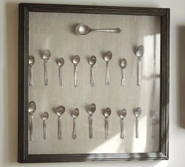 Country Crafts to Make And Sell - Pottery Barn Inspired Spoon Shadow Box - Easy DIY Home Decor and Rustic Craft Ideas - Step by Step Farmhouse Decor To Make and Sell on Etsy and at Craft Fairs - Tutorials and Instructions for Creative Ways to Make Money - Best Vintage Farmhouse DIY For Living Room, Bedroom, Walls and Gifts #craftstosell #countrycrafts #etsyideas