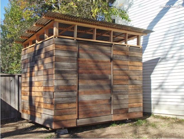 DIY Storage Sheds and Plans - Reclaimed Wood Storage Shed - Cool and Easy Storage Shed Makeovers, Cheap Ideas to Build This Weekend, Basic Woodworking Projects to Add Extra Storage Space to Your Home or Small Backyard - How To Build A Shed With Pallets - Step by Step Tutorials and Instructions #storageideas #diyideas #diyhome