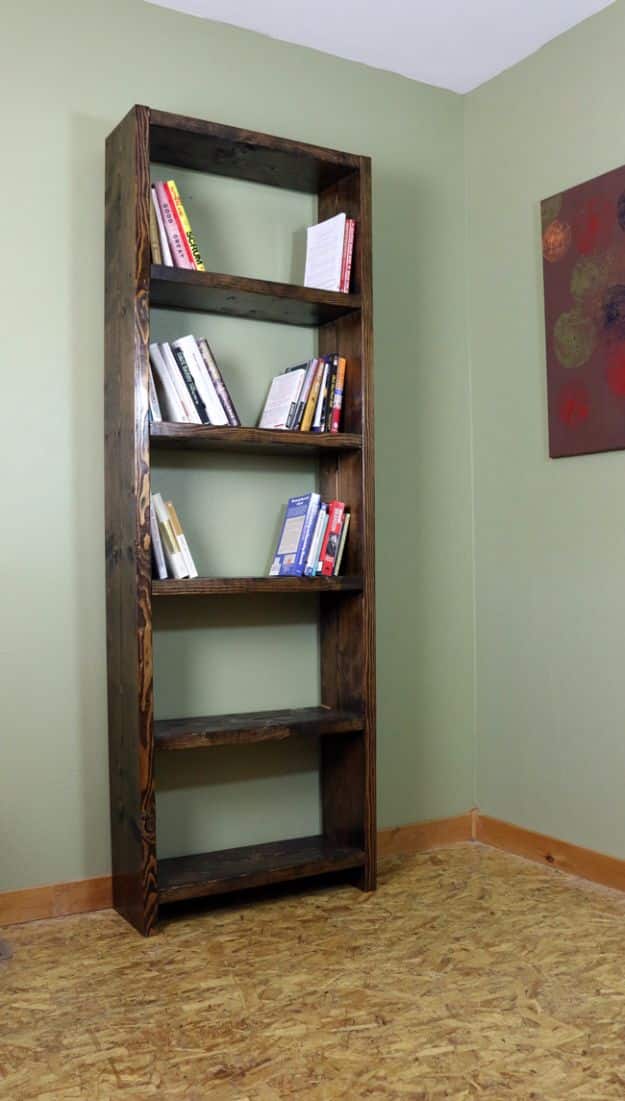 DIY Projects for Readers - Rustic Bookshelf - Book Storage, Bookmarks, Cool Bookshelves, Creative Projects Made With Books and For Book Lovers - Reading Lights, Bedside Table Ideas - Easy Crafts and DIY Ideas by DIY JOY 