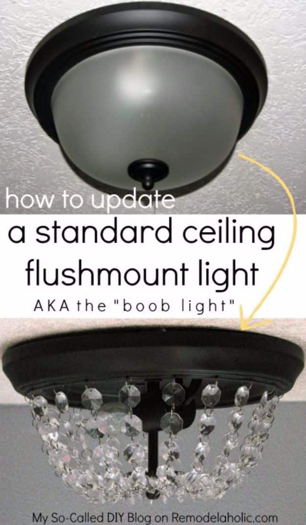 DIY Remodeling Hacks - Update Your Dome Ceiling Light - Quick and Easy Home Repair Tips and Tricks - Cool Hacks for DIY Home Improvement Ideas - Cheap Ways To Fix Bathroom, Bedroom, Kitchen, Outdoor, Living Room and Lighting - Creative Renovation on A Budget - DIY Projects and Crafts by DIY JOY #remodeling #homeimprovement #diy #hacks