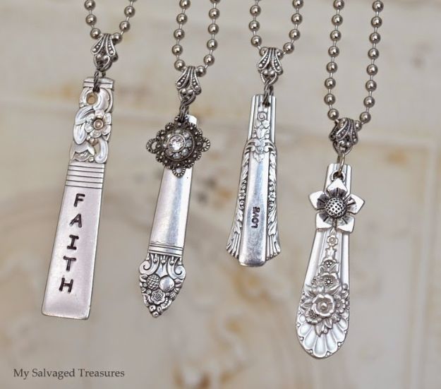 Country Crafts to Make And Sell - Vintage Silverware Necklaces - Easy DIY Home Decor and Rustic Craft Ideas - Step by Step Farmhouse Decor To Make and Sell on Etsy and at Craft Fairs - Tutorials and Instructions for Creative Ways to Make Money - Best Vintage Farmhouse DIY For Living Room, Bedroom, Walls and Gifts #craftstosell #countrycrafts #etsyideas