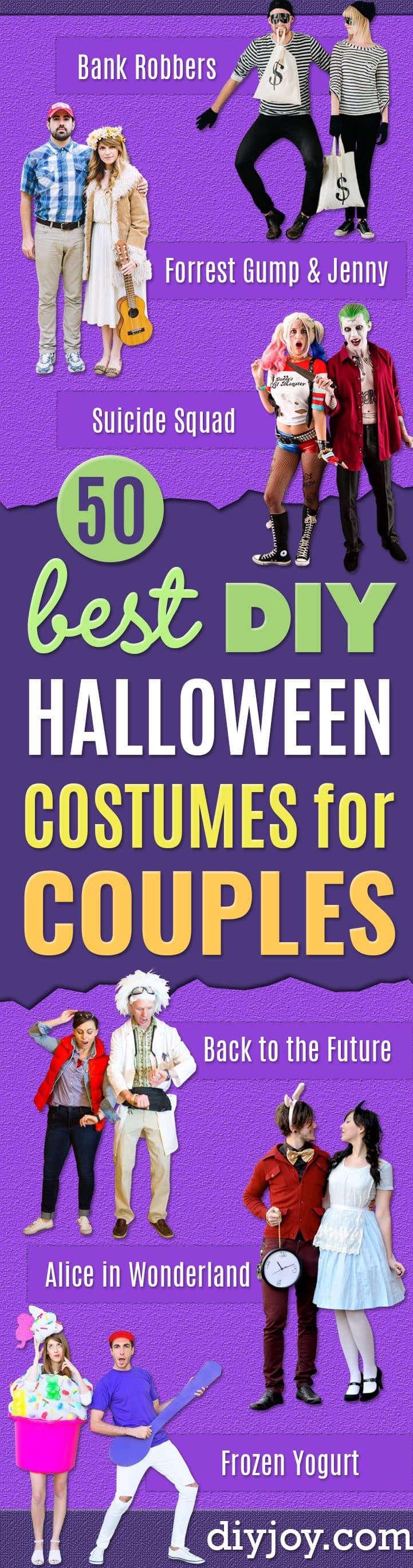 DIY Halloween Costumes for Couples - Funny, Creative and Scary Ideas for Parties, College Party - Unique and Cute Project Idea for Disney Characters, Superhero, Movie Themes, Bonnie and Clyde, Homemade Costume Projects for Boyfriends - Quick Last Minutes Halloween Costume Ideas from Pinterest