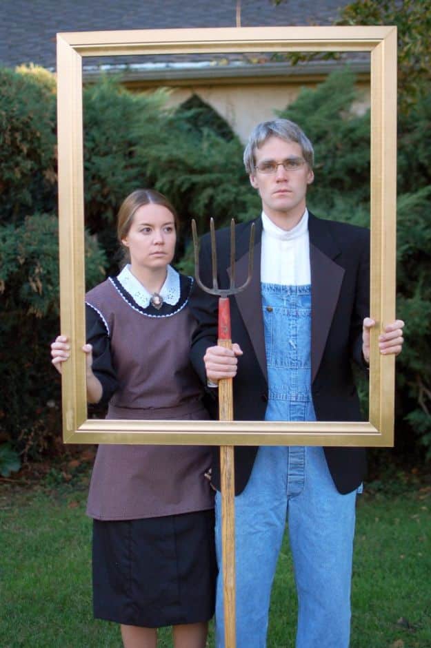 DIY Halloween Costumes for Couples - American Gothic - Funny, Creative and Scary Ideas for Parties, College Party - Unique and Cute Project Idea for Disney Characters, Superhero, Movie Themes, Bonnie and Clyde, Homemade Costume Projects for Boyfriends - Quick Last Minutes Halloween Costume Ideas from Pinterest #halloween #halloweencostumes