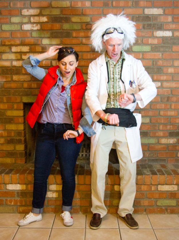 DIY Halloween Costumes for Couples - Back To The Future Costume - Funny, Creative and Scary Ideas for Parties, College Party - Unique and Cute Project Idea for Disney Characters, Superhero, Movie Themes, Bonnie and Clyde, Homemade Costume Projects for Boyfriends - Quick Last Minutes Halloween Costume Ideas from Pinterest #halloween #halloweencostumes