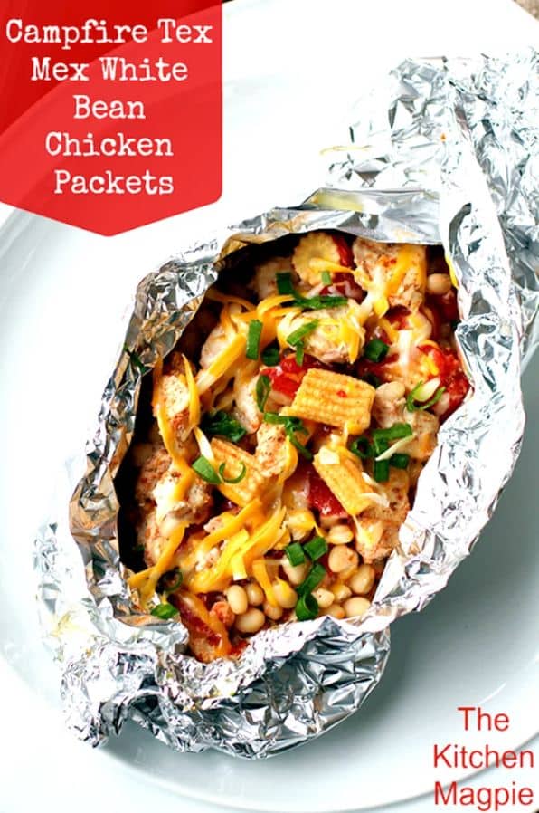 Tin Foil Camping Recipes - Campfire Tex Mex White Bean Chicken Foil Packets - DIY Tin Foil Dinners, Ideas for Camping Trips and On Grill. Hamburger, Chicken, Healthy, Fish, Steak , Easy Make Ahead Recipe Ideas for the Campfire. Breakfast, Lunch, Dinner and Dessert, Snacks all Wrapped in Foil for Quick Cooking #camping #tinfoilrecipes #campingrecipes