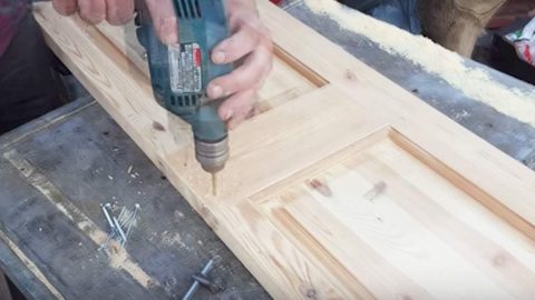 He Takes An Unfinished Wooden Door, Saws Down The Middle And What He Makes Is So Cool! | DIY Joy Projects and Crafts Ideas