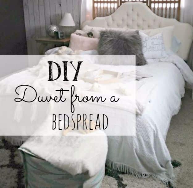 DIY Duvet Covers - DIY Duvet From A Bedspread - Easy Sewing Projects and No Sew Ideas for Duvets - Cheap Bedroom Decor Ideas on A Budget - How To Sew A Duvet Cover and Bedding Tutorial - Creative Covers for Bed - Quick Projects for Making Designer Duvets - Awesome Home Decor Ideas and Crafts #duvet #diybedroom #roomdecor #sewingideas