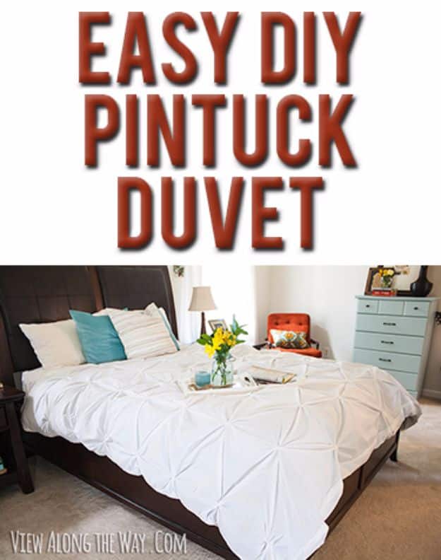 DIY Duvet Covers - DIY Pintuck Duvet - Easy Sewing Projects and No Sew Ideas for Duvets - Cheap Bedroom Decor Ideas on A Budget - How To Sew A Duvet Cover and Bedding Tutorial - Creative Covers for Bed - Quick Projects for Making Designer Duvets - Awesome Home Decor Ideas and Crafts #duvet #diybedroom #roomdecor #sewingideas