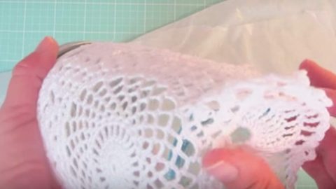 She Glues A Doily To A Mason Jar And You’ll Love What She Does Next! | DIY Joy Projects and Crafts Ideas